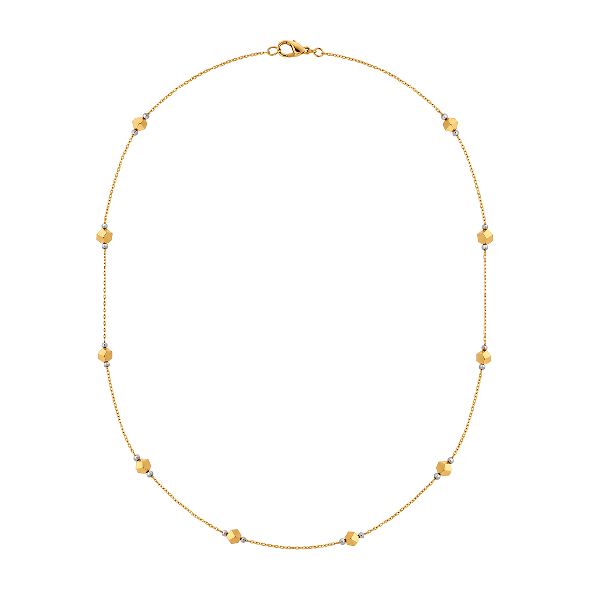 18K Gold Shawl Necklace with Long Beaded