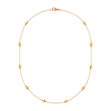 18K Gold Shawl Necklace with Long Beaded