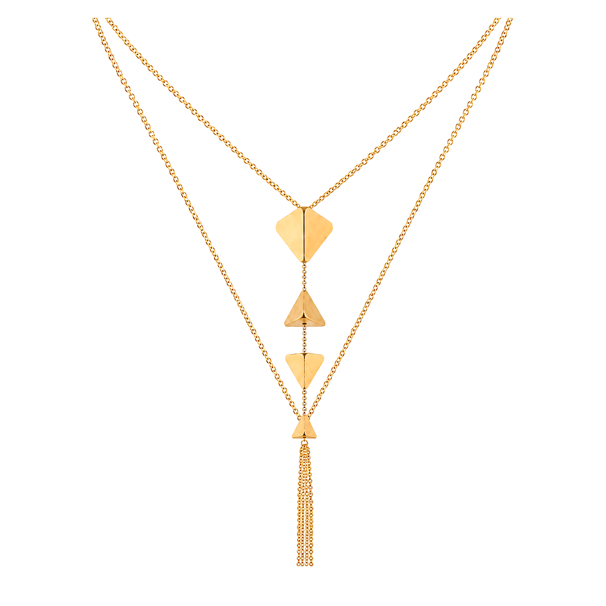 18K Gold Pendant with Elegant Triangular Design