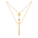 18K Gold Pendant with Elegant Triangular Design
