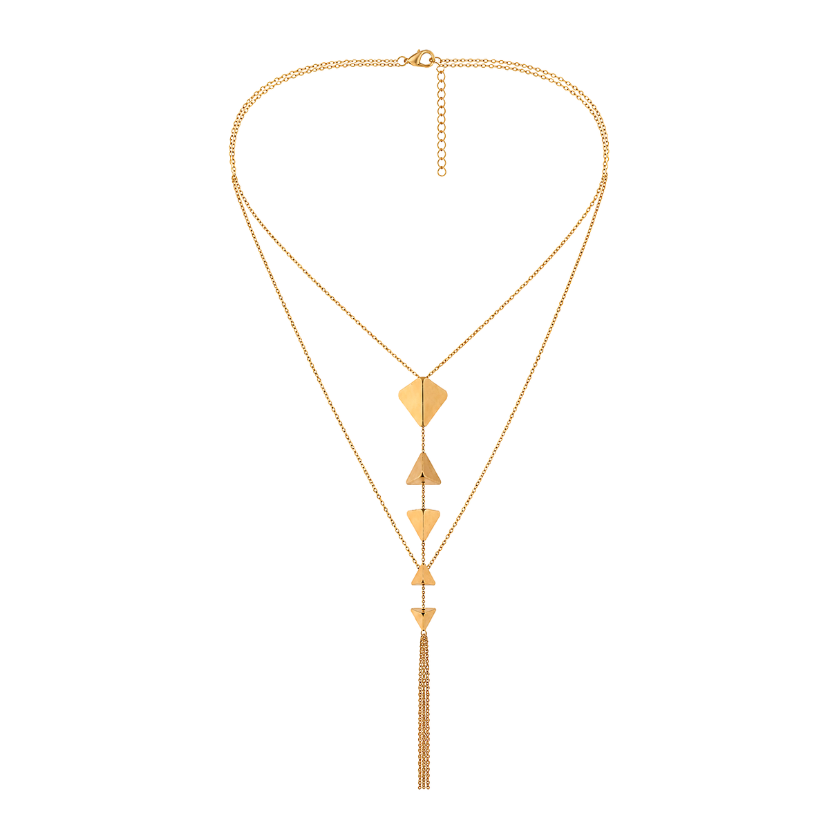 18K Gold Pendant with Elegant Triangular Design