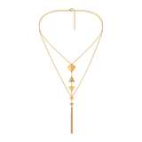 18K Gold Pendant with Elegant Triangular Design