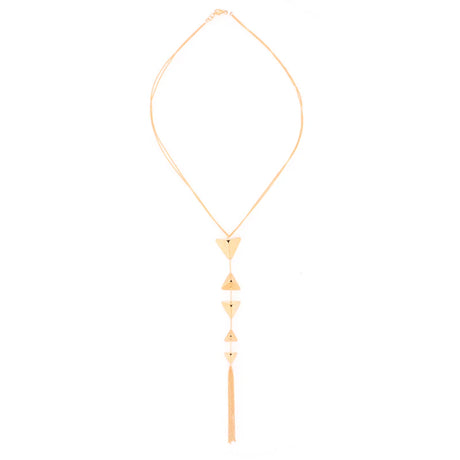18K Gold Necklace Featuring Elegant Triangular Motif