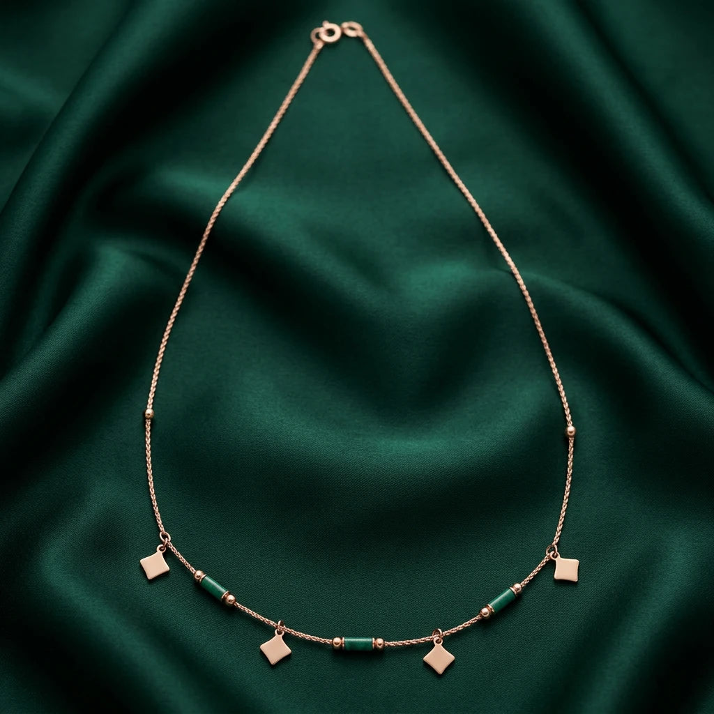 18K Gold Necklace Shining Stars
