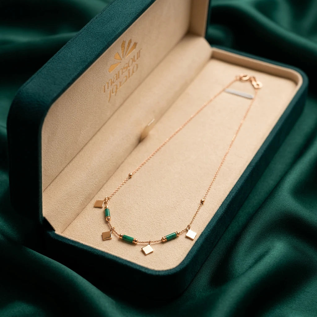 18K Gold Necklace Shining Stars