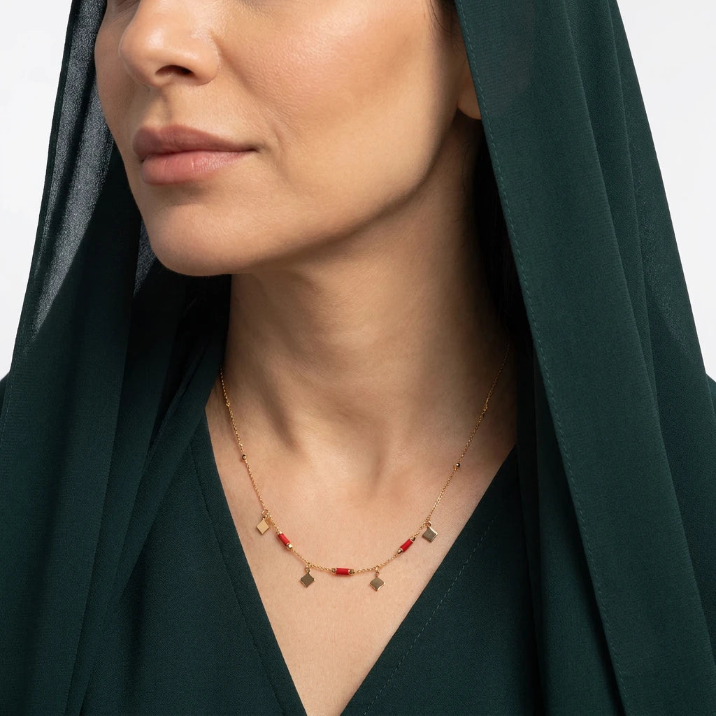 18K Gold Radiant Stars Pendant Necklace