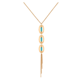 18K Gold Pendant with Varied Oval Sizes Design