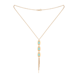 18K Gold Necklace with Turquoise Oval Design
