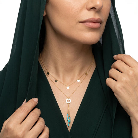 عقد ذهب عيار 18 أقمار الغروب