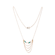18K Gold Pendant with Layered Gradient Rectangular Design In Green
