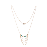 18K Gold Pendant with Layered Gradient Rectangular Design In Green