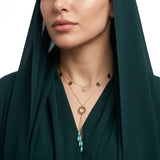 18K Gold Multi Layer Necklace with Turquoise Color