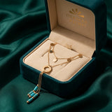 18K Gold Multi Layer Necklace with Turquoise Color