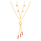 18K Gold Pendant with Long Harmonious Pendants Design