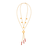 18K Gold Pendant with Long Harmonious Pendants Design