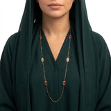 شال ذهب عيار 18 بحجر أحمر