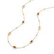 18K Gold Shawl with Red Gemstone
