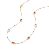 18K Gold Shawl with Red Gemstone