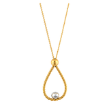 18K Gold Necklace withTeardrop Pendant