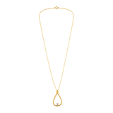 18K Gold Necklace withTeardrop Pendant