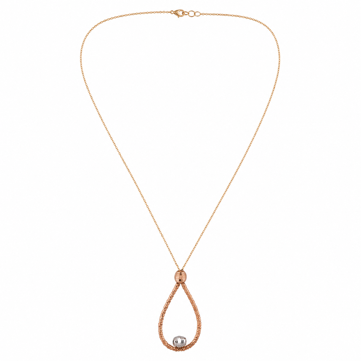 18K Gold Necklace with Teardrop Design