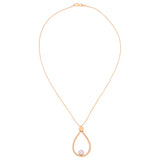 18K Gold Necklace with Teardrop Design and Shining Gemstone