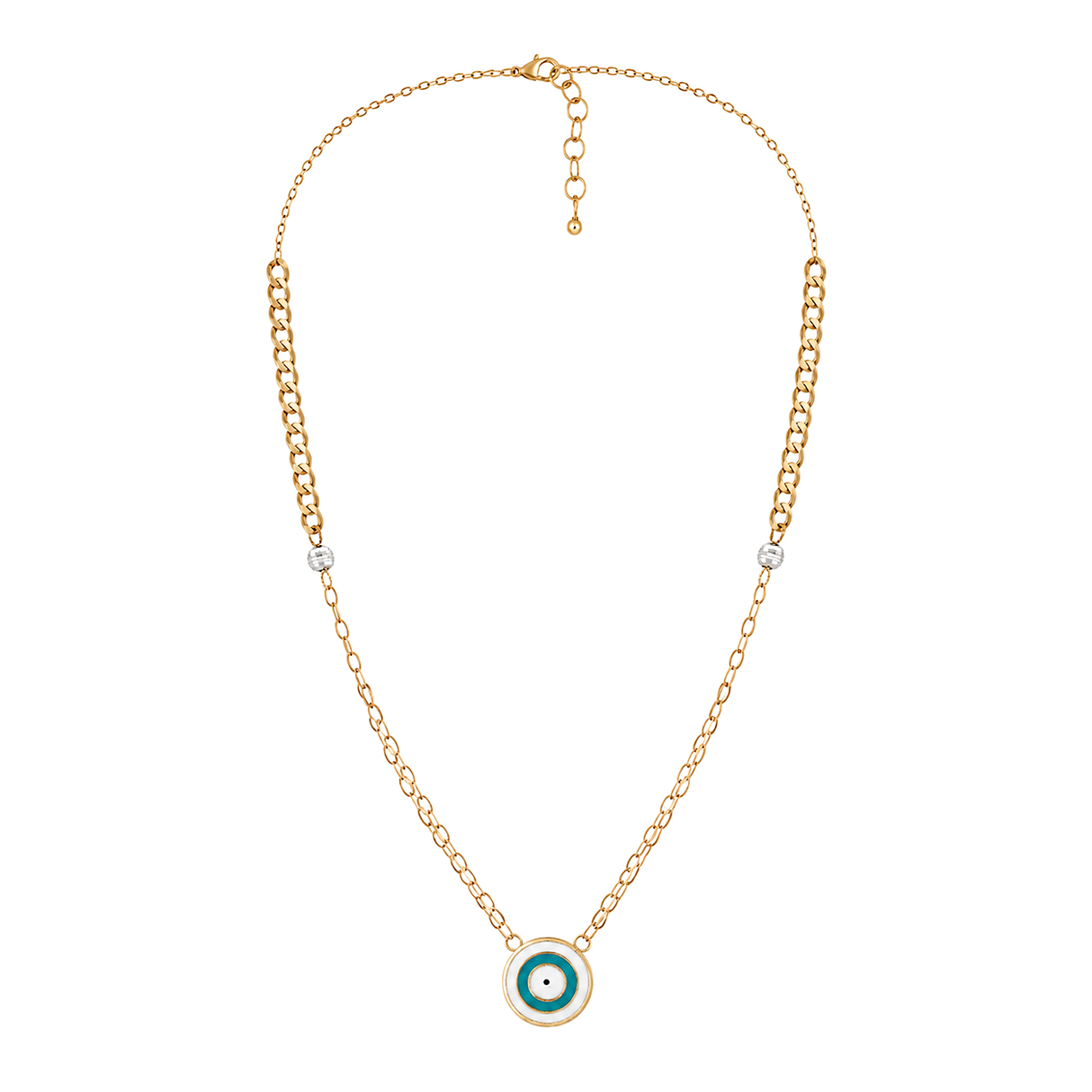 18K Gold Necklace Bold Links Design