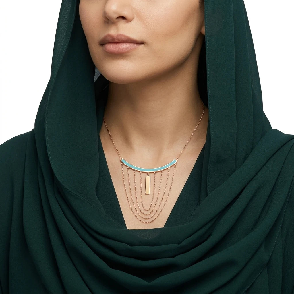 عقد ذهب عيار 18 بتصميم طبقات