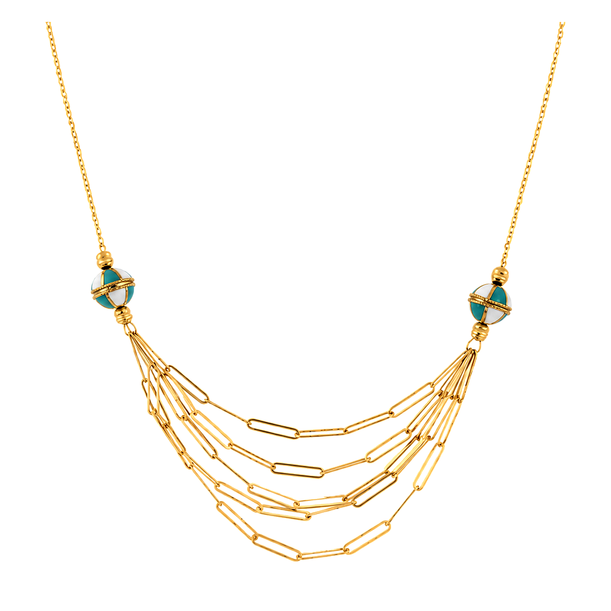 18K Gold Pendant with Five-Layer Design
