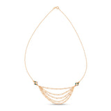18K Gold Chain with Five Graduated Chains Beads Design