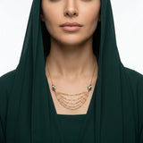 18K Gold Chain with Five Graduated Chains Beads Design