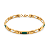 18K Gold Bracelet Colorful Charms Design