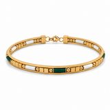 18K Gold Bracelet Colorful Charms Design