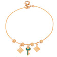 18K Gold Children's Bracelet with Key and Pens Charms