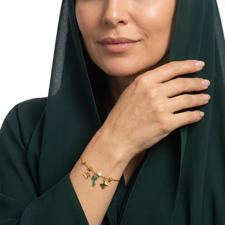 اسوارة ذهب أطفال عيار 18 بتعليقات مفتاح واقلام