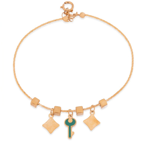 18K Gold Kids bracelet with Key Pens Design