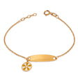 18K Gold Children's Bracelet with Name Separator and Flower Charm