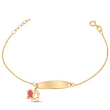 18K Gold Kids Chain Bracelet    with colourful  Elephant