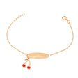 18K Gold Kids Chain Bracelet with Cherry Design