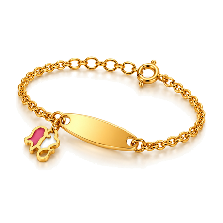 18K Gold Kids Chain Bracelet Elephant Design