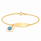 18K Gold Kids Chain Bracelet with Snail Spiral Design