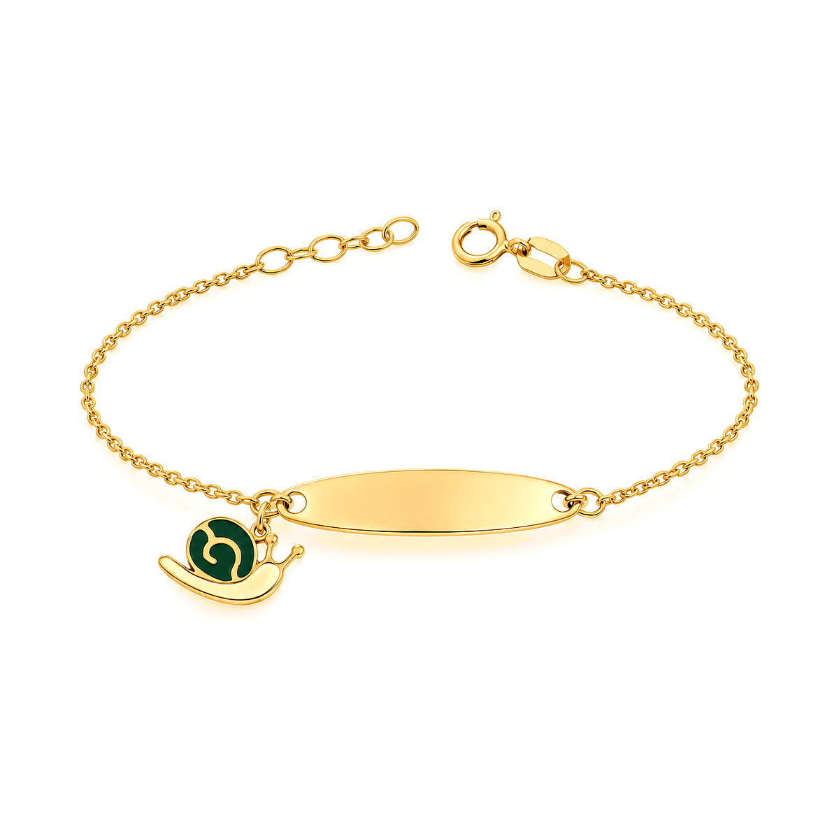 18K Gold Kids Chain Bracelet Snail Design
