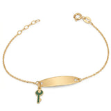 18K GoldKids Bracelet with Key Design