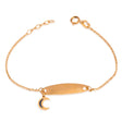 18K Chain Bracelet    with Crescent Design