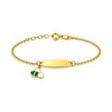 18K Gold Kids Chain Bracelet with Colorful Bee