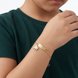 18K Gold Chain Bracelet with Spring Blossom Design