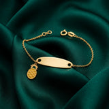 18K GoldKids Bracelet with Pineapple Design