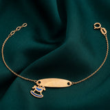 18K Gold Kids Chain Bracelet with Rocking Horse Design