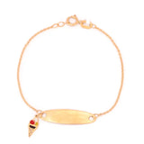 18K Gold Kids Chain Bracelet with Ice Cream Design