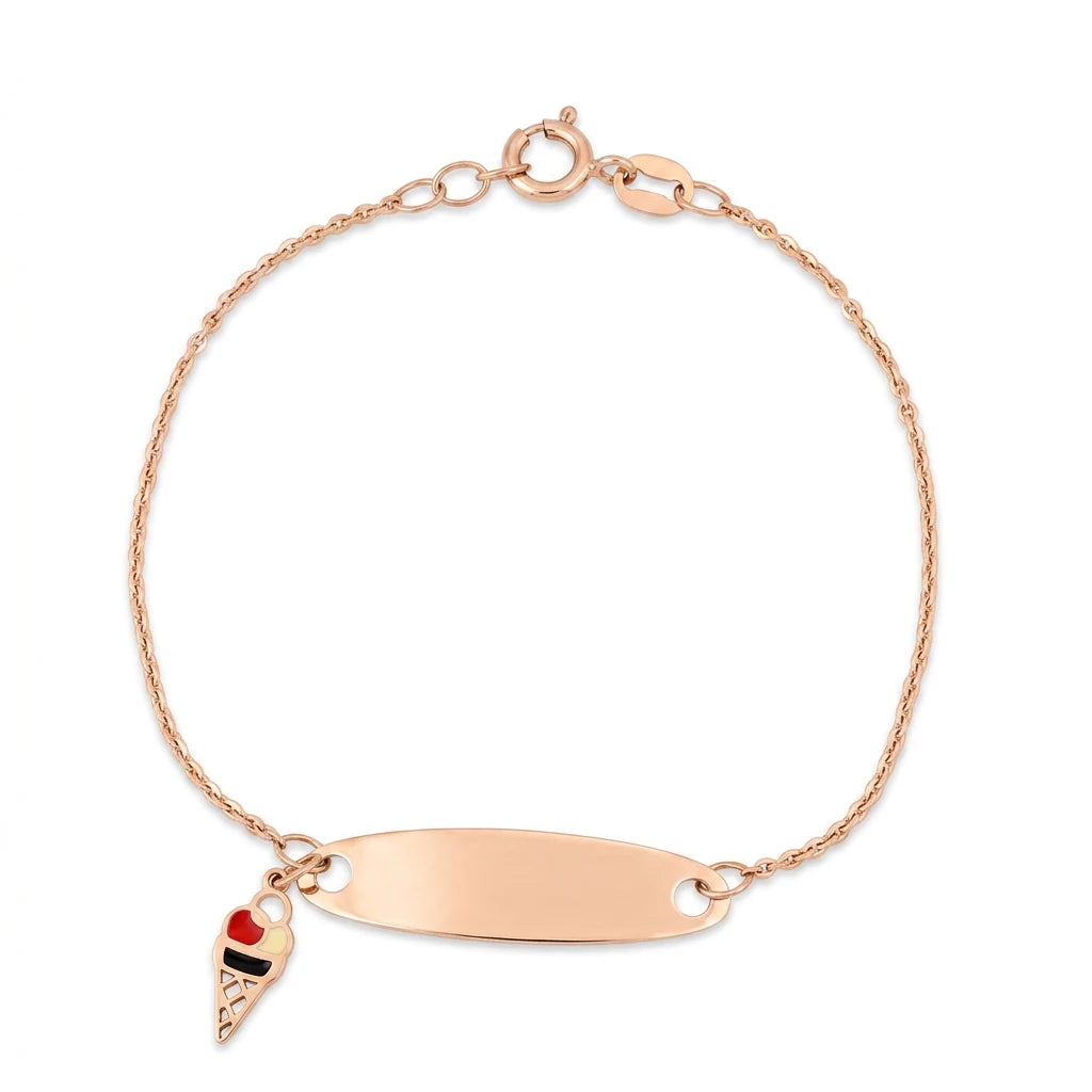 18K GoldKids Bracelet with Ice Cream Design